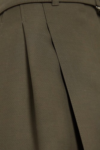 $1100 Peter Do Women's Green Wool Belted Wide Leg Dress Pants Size 40 - 第 3/4 張圖片