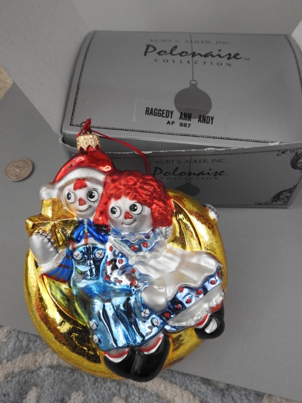 POLONAISE XMAS ORNAMENT Kurt S Adler RAGGEDY ANN & ANDY AP 887