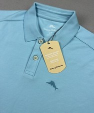 Tommy Bahama Men  s Polo Shirt Graceful Sea Blue Size Small NWT