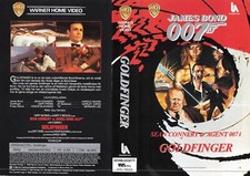 JAMES BOND - GOLDFINGER 3 / ORIGINAL SWEDISH VIDEO SLEEVE / WARNER VIDEO LABEL