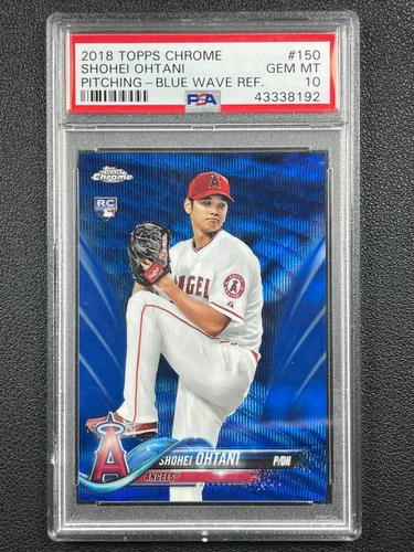 SHOHEI OHTANI PSA 10 2018 TOPPS CHROME #150 BLUE WAVE REFRACTOR ROOKIE RC 02/75
