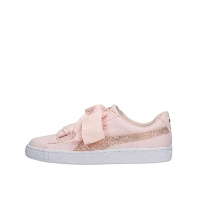 puma basket heart white rose gold