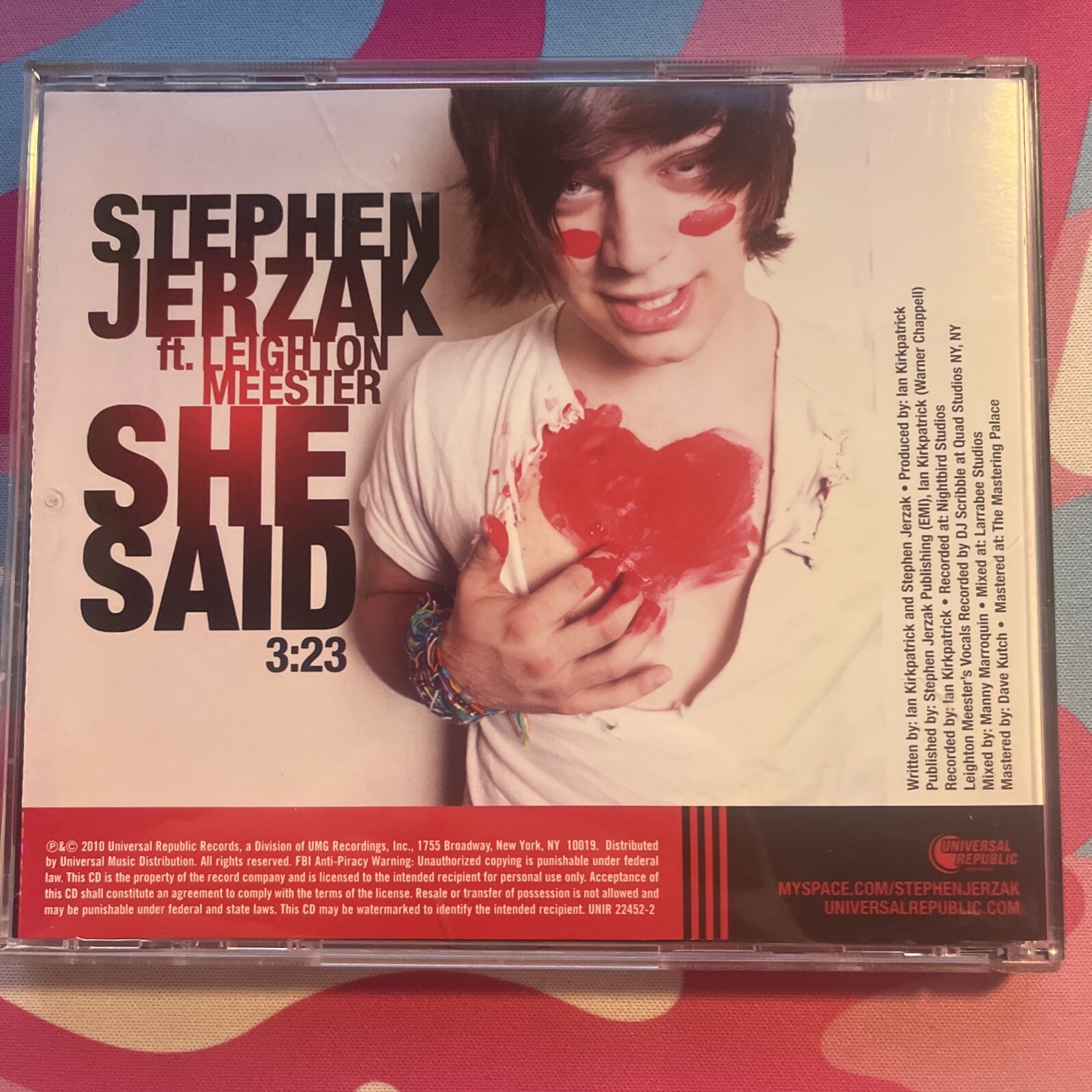 SHE SAID by STEPHEN JERZAK featuring LEIGHTON MEESTER-Rare Collectible Single-CD