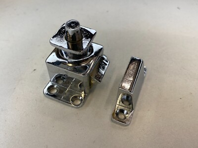 Chrom Presse Schrankschnäpper Vintage NOS Druckfinger Knopf Gesicht Fix Messing vergoldet