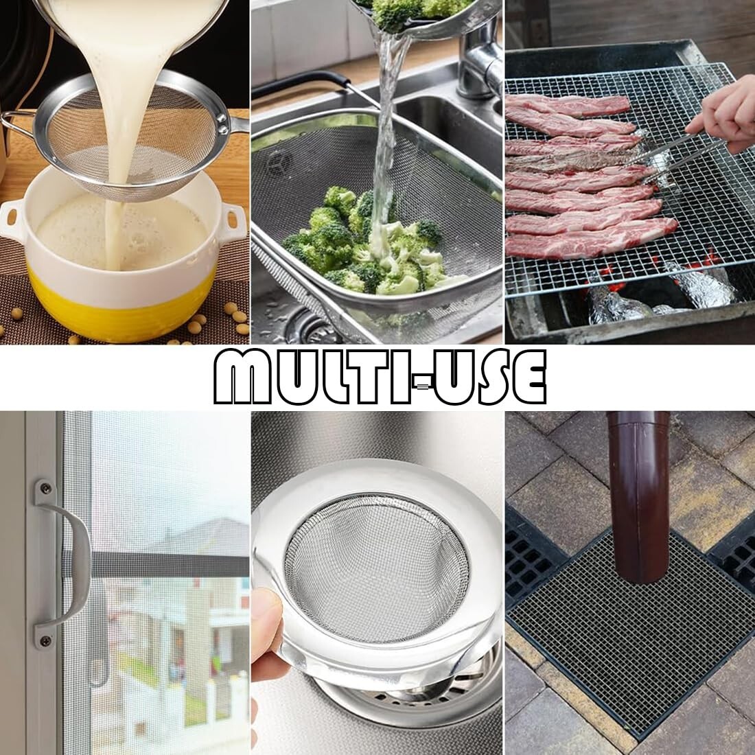 Wire Mesh Sheet Stainless Steel Woven Wire 5 Mesh No Rust Meshes Screen for DIY