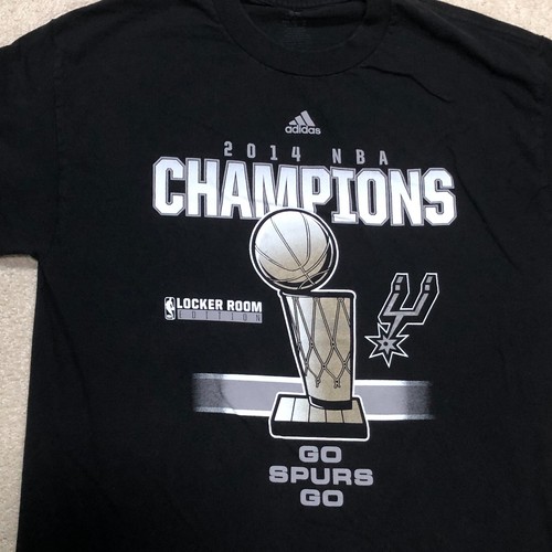 Adidas San Antonio Spurs T Shirt Size XL Black 2014 Championship Locker Room - Picture 5 of 11