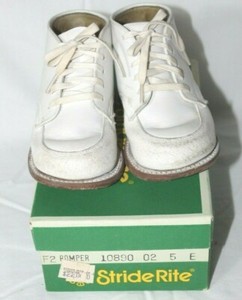 stride rite white high top shoes