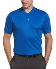 PGA TOUR Men's Polo Shirt Moisture-Wicking Baseball Golf Nautical Blue Size M