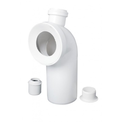 90 Grad 110 mm Pfanne gebogen mit 50 mm Rohrverbinder WC Winkel Ablauf Boden