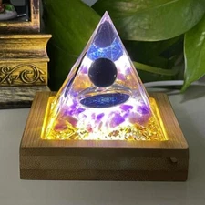 Orgonite Pyramid obsidian Sphere Amethyst Energy Decorative light lamp gem 1pc