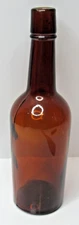Vintage Dark Amber 398  Glass Bottle Whiskey Beer Medicine #BL-4