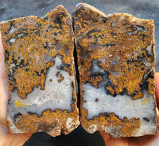 3.2 lbs (1.46 kg) 마노, Plume Agate, Agatpar, 玛瑙, Crystal Agate, Coppia di Agate