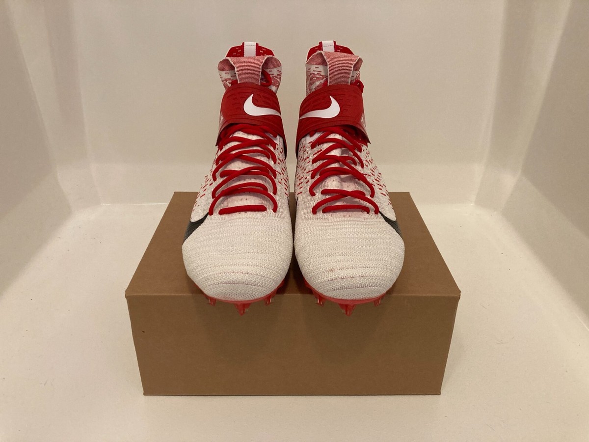 Sz 12.5 Men- RARE Nike Alpha Menace Elite 2 White Red Football