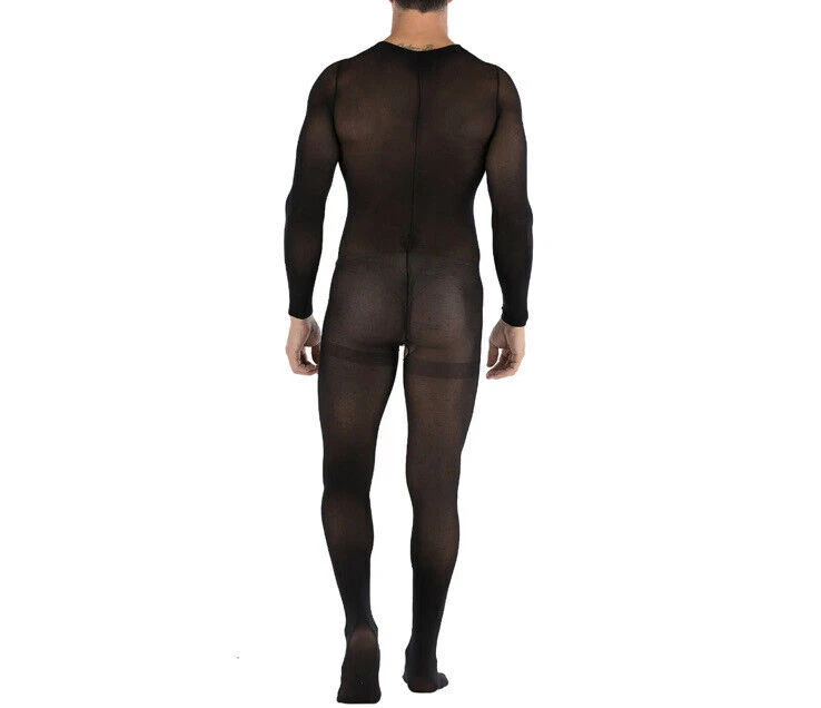 Bodystocking Ouvert Dessous Strumpfhose Catsuit Sexy Männer Herren Nylon XS,S,M - Bild 4 von 4