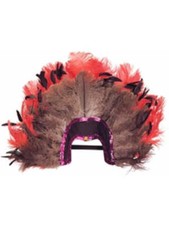 Adult Red  Black Feather Headpiece
