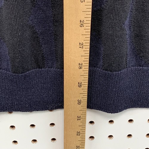 Cerruti Crewneck Sweater Blue Black Spell Out Adult Mens Large 100% Wool 25.5x30 - Picture 10 of 14
