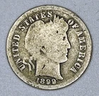 1899-P Barber Dime Philadelphia Mint 10C Liberty Head 90% Silver