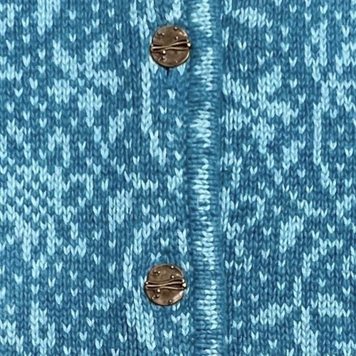 Nomadic Traders Womens L Cardigan Sweater Teal Blue Cotton Ramie Metal Buttons - Picture 5 of 11