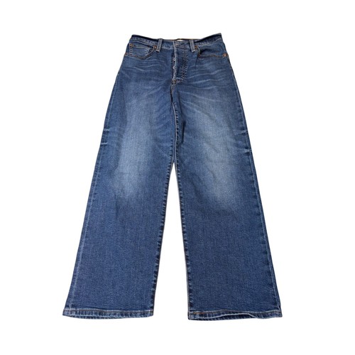 Levis Ribcage Straight Ankle Jeans Womens W28 L27 Medium Wash Blue High Rise
