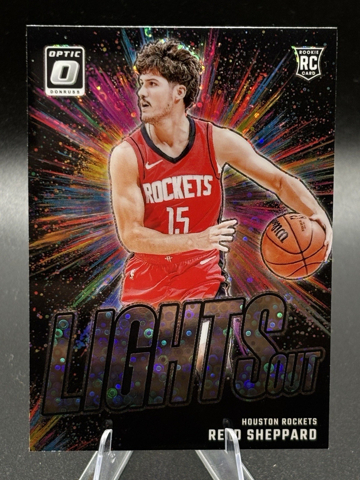 2024-25 Panini Donruss Optic Reed Sheppard #13 Lights Out Fast Break ROCKETS RC