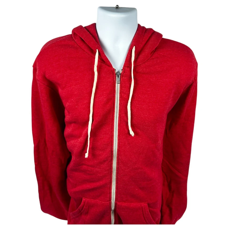 Ropa alternativa para hombre Rocky Eco polar sudadera con capucha con cremallera ultra suave (rojo ecológico) Foto 4 de 4