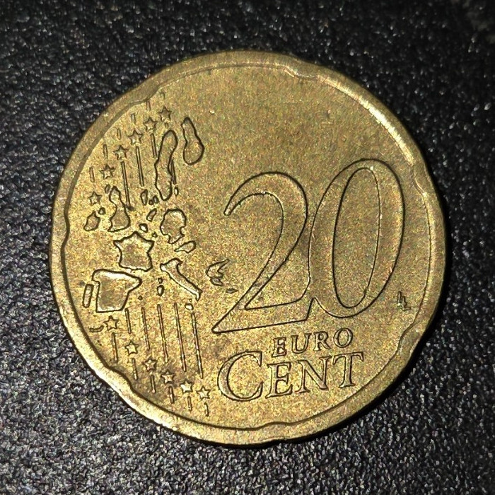 Germany 20 Euro Cent 2000 Brandenburg Gate KM#214 Nordic Gold Gold Coin