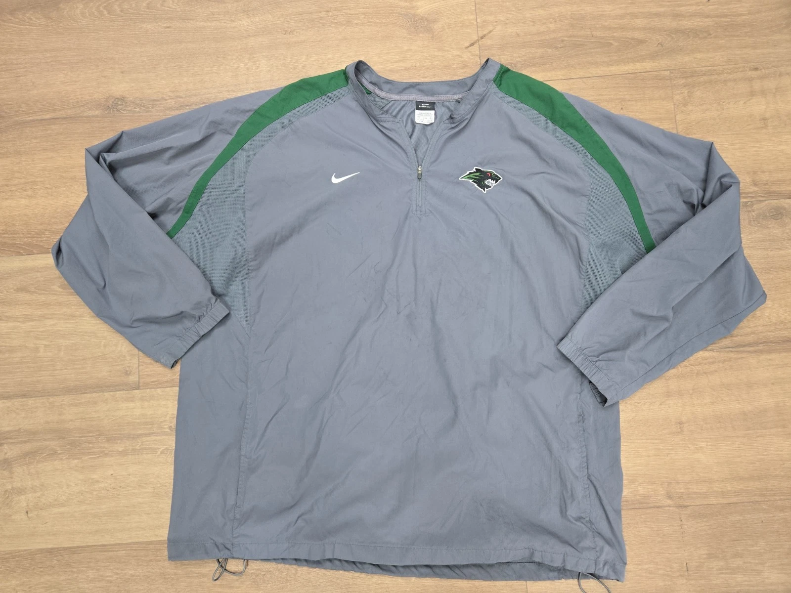 Nike Storm-Fit 1/4 Zip Golf Pullover Windbreaker Jacket Men's 3XL Gray Green