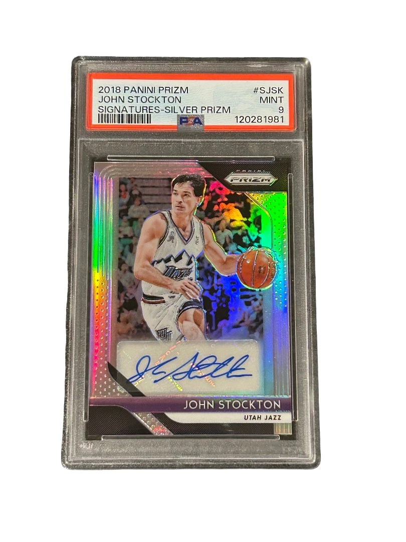 Panini John Stockton Basketball Autographed Sports Trading Cards