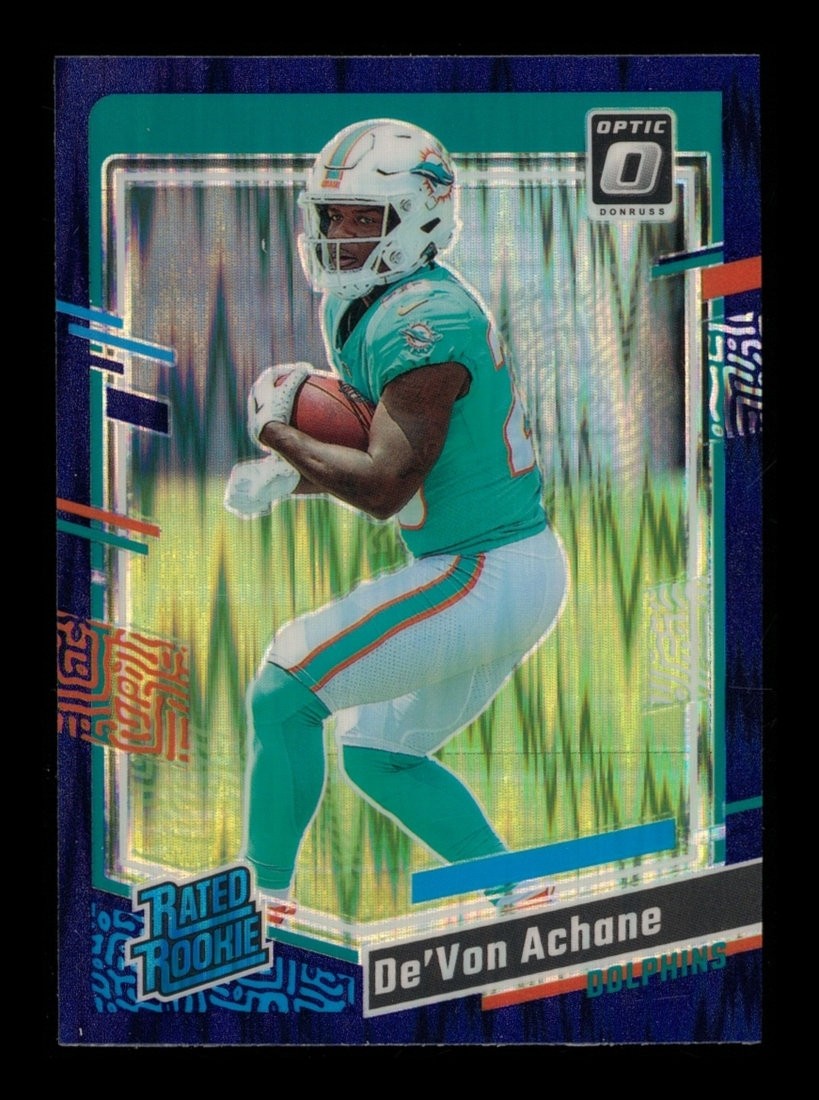 De'Von Achane Panini Donruss Optic #269 Purple Shock