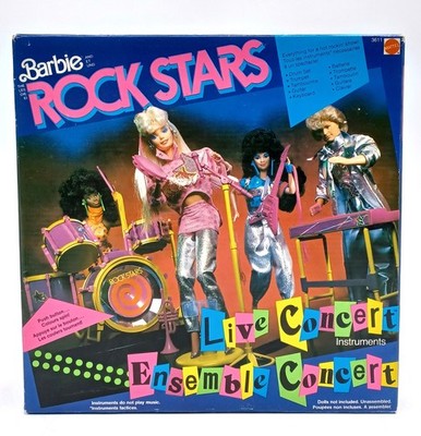 1986 Barbie Rockers Live Concert Instruments Playset / Mattel 3611, NrfB
