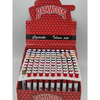 Backwoods Cigarette Tobacco Pipe Bulk Display Box 99 Pieces Multicolor Tips