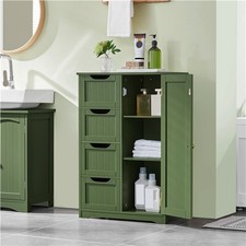 Modern Wooden Freestanding Bathroom Cabinet with 4 Drawers  Cupboard