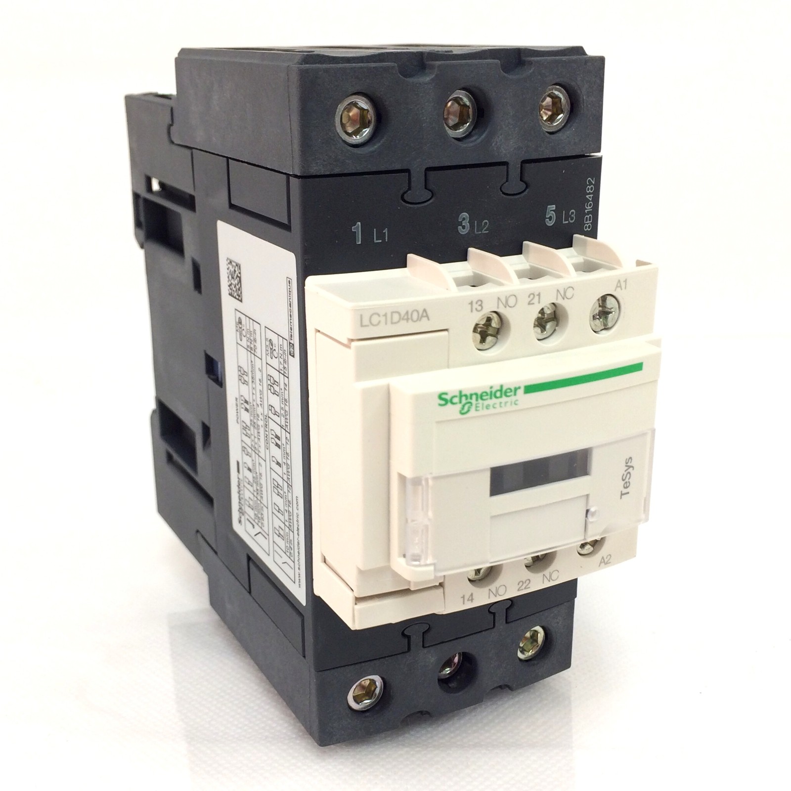 Contactor LC1D40AU7 Schneider 3P (3NO) 1NC + 1NO Aux 240VAC 40A 18.5kW