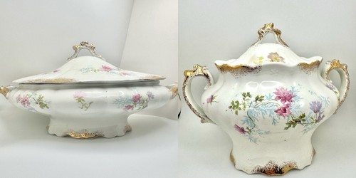 Antique Wedgewood Royal Semi-Porcelain Soup Tureen & Sugar Bowl