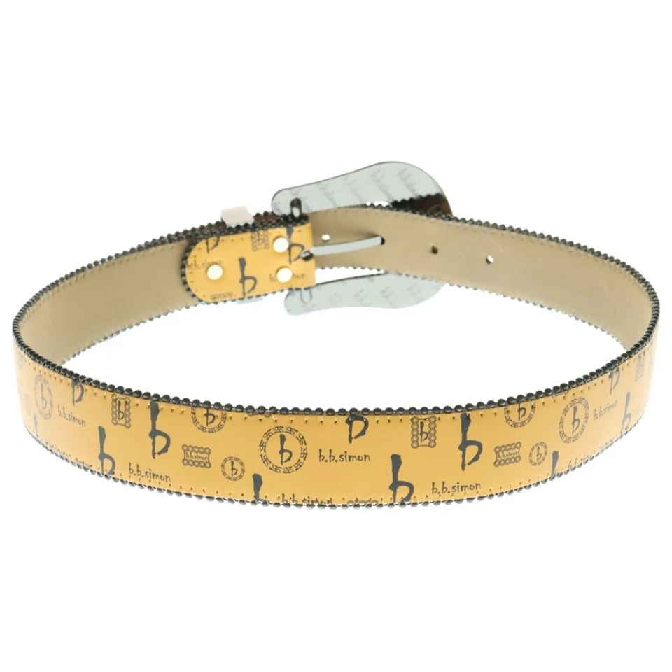 b.b.simon BB узор классический желтовато-коричневый черный бриллиант кристалл включены кожи б/у 215 - Изображение 2 из 4