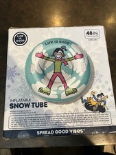 Life is Good 48" Inflatable Snow Tube Ages 14 Spread Good Vibes Jackie Sledding