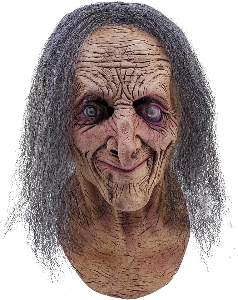 Hagatha the Crone Witch Mask, Gray / Beige, One Size - Image 4 of 4