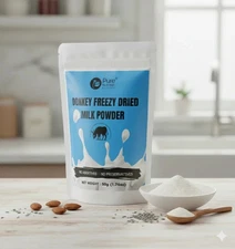 100% NATURAL DONKEY FREEZE DRIED MILK POWDER ORGANIC (50GM to 1000GM)