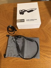Open Ear Bone Conduction Motion Wireless Headphones Black Bluetooth