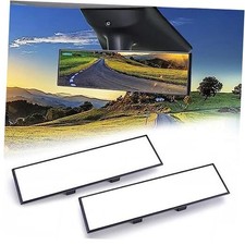 Universal Clip-on Wide Angle Mirror, Flat HD, Anti Glare, Clear 11" 2-pack
