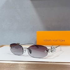 Louis Vuitton Z3186U Silver Rimless Sunglasses Purple Gray Gradient 63-17-140
