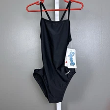 Sporti Black Micro Back One Piece Swimsuit Youth Size 26 Competition swc020