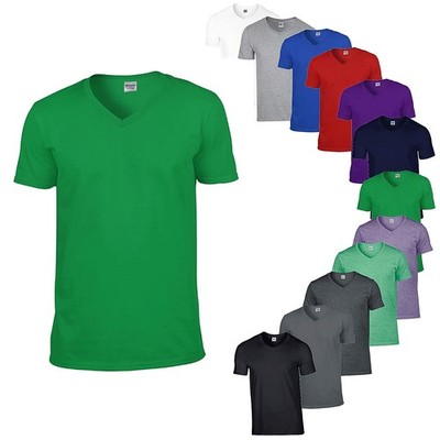 Gildan  Softstyle  V-Neck Herren T-Shirt V-Ausschnitt bis 3XL