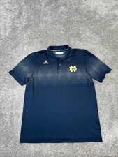 Notre Dame Fighting Irish Polo Shirt Mens Large Adidas Blue Ncaa
