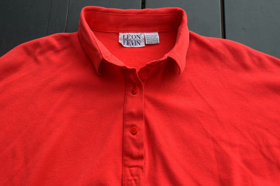 Leon Levin 1/2  Button Up Shirt Womens One Size Fits All Red Long Sleeve