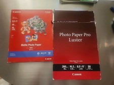 Canon Photo Paper Pro Luster LU-101 8.5x11" - 50 Sheets NEW SEALED Two Open