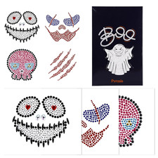 4PCS Face Gems, Scary Face Jewels Stickers for Halloween Makeup