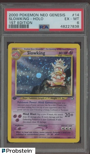 2000 Pokemon Neo Genesis 1st Edition #14 Slowking Holo PSA 6 EX-MT ''SWIRL''