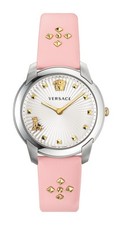 Versace Watch VELR00119 Ladies Steel 39mm Silver Dial Pink Leather Quartz WR