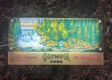 Classic Olympia Beer sign with waterfall scene 12"x 24" (LED backlit) #'d /500